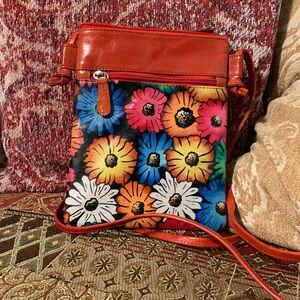 Flowers In Full Bloom Mini Purse Hand Painted